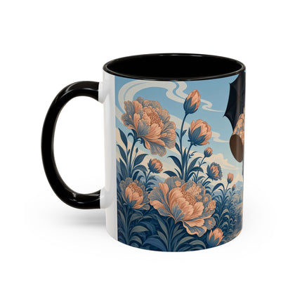 ☔🌸 The Grand Floral Journey Colorful Mug – Art Deco Travel Elegance