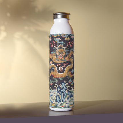 Rank Badge with Dragon with Deer Hooves Slim Water Bottle