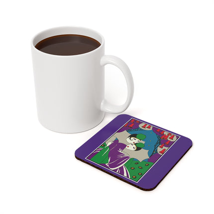 Two Pierrots Cork Back Coaster
