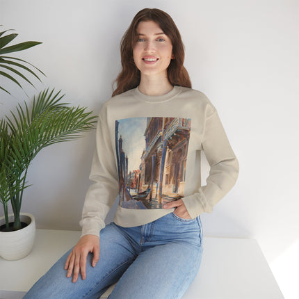 Gondola Moorings on the Grand Canal by John Singer Sargent Heavy Blend™ Crewneck Sweatshirt