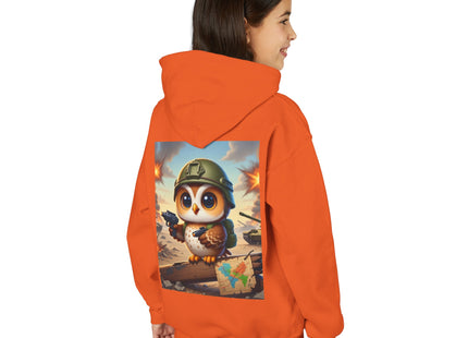 Owl on the Front Lines Youth Heavy Blend Hooded Sweatshirt