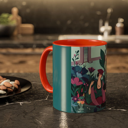 The Ladies Of The Secret Masquerade Colorful Mugs – Art Deco Floral Mystery