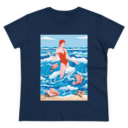 Ocean Symphony Women's Midweight Cotton Tee
