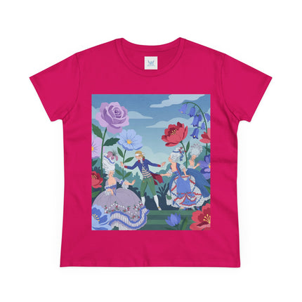 🎭🌸 The Garden Masquerade Cotton Tee – Art Deco Fashion Illustration