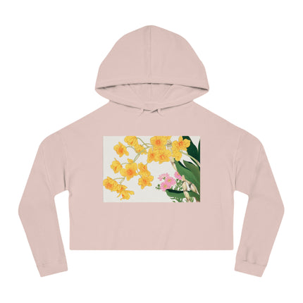 Golden Bow Orchid by Tanigami Kônan Women’s Cropped Hooded Sweatshirt
