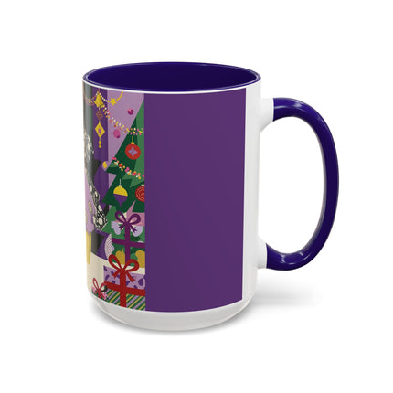 🎁✨ The Lavender Christmas Masquerade Colorful Mug – Art Deco Holiday Fantasy