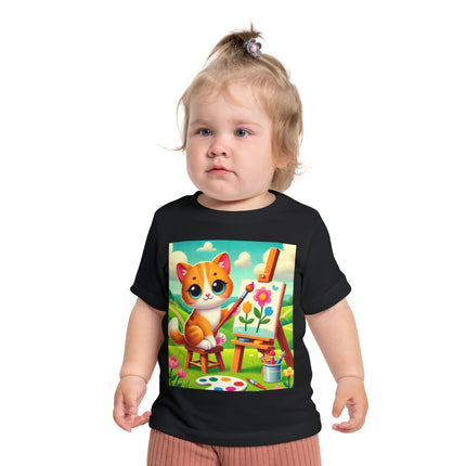 Kitten’s Creative Day Baby T-Shirt – A Little Artist at Play