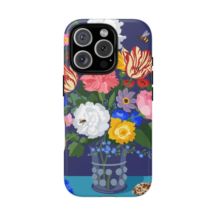 Midnight Floral Bouquet Phone Case – Vibrant Blooms & Enchanted Garden