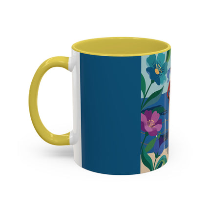 The Lady Of The Golden Horizon Colorful Mugs – Art Deco Coastal Elegance