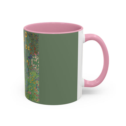 Farm Garden with Sunflowers by Gustav Klimt Colorful Mugs (11oz, 15oz)