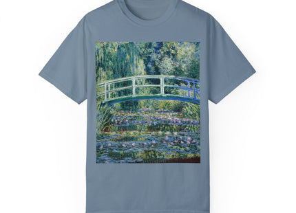Water Lilies and Japanese Bridge by Claude Monet Unisex Garment-Dyed T-shirt