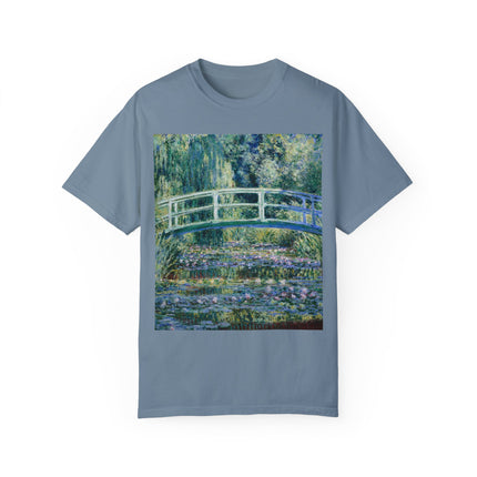 Water Lilies and Japanese Bridge by Claude Monet Unisex Garment-Dyed T-shirt