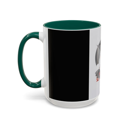 The Lady of Silver Umbrellas Colorful Mug (11oz, 15oz) – Art Deco Mystery, Elegant Fashion & Silver Dreamscape