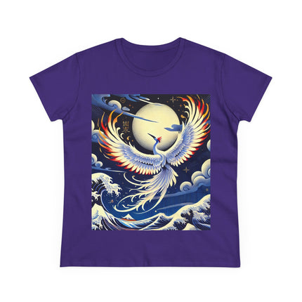 Majestic White Crane Cotton Tee