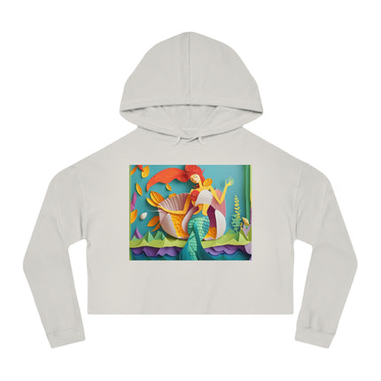 Charming Mermaid Women’s Cropped Hooded Sweatshirt