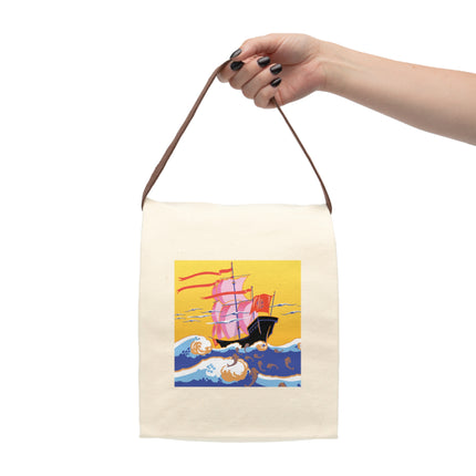 Golden Seas and Whimsical Dreams Canvas Lunch Bag With Strap