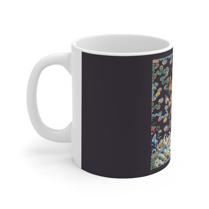 Rank Badge with Dragon with Deer Hooves Ceramic Mug 11oz
