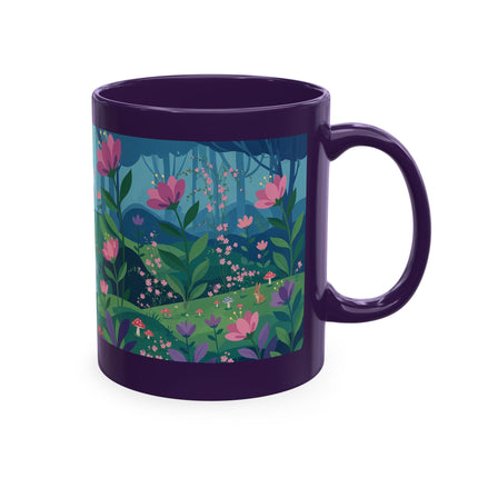 🌸☂️ The Lady Of The Enchanted Garden Stroll Ceramic Mug – Art Deco Floral Whimsy