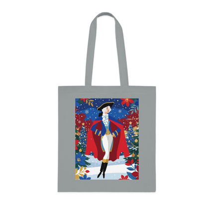 🎄🎭 The Christmas Masquerade Lady Cotton Tote Bag – Art Deco Holiday Glamour