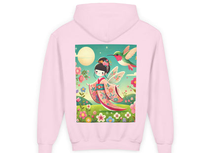 Geisha Fairy and the Hummingbird Blossom Youth Heavy Blend Hooded Sweatshirt