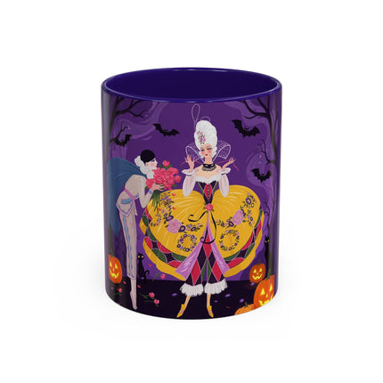 🎭🌹 The Harlequin Rose Masquerade Colorful Mug – Theatrical Halloween Romance