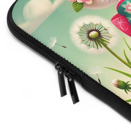 Geisha Kitten and the Dandelion Wish Laptop Sleeve
