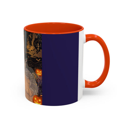 🌙🎃 The Moonlit Parlor Masquerade Colorful Mug – Elegant Halloween Romance
