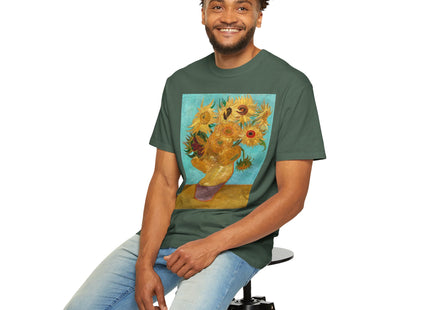 Vase with Twelve Sunflowers by Vincent van Gogh Unisex Garment-Dyed T-shirt