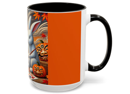 Halloween Rabbit’s Kabuki Jack-o’-Lanterns Colorful Mugs (11oz, 15oz)
