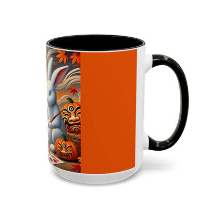 Halloween Rabbit’s Kabuki Jack-o’-Lanterns Colorful Mugs (11oz, 15oz)