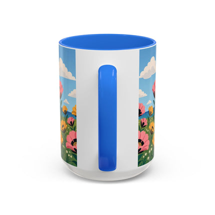 🌸⛵ The Seaside Blossom Promenade Colorful Mug – Art Deco Coastal Elegance