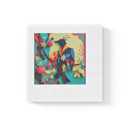 Curious Crow White Coined Napkins