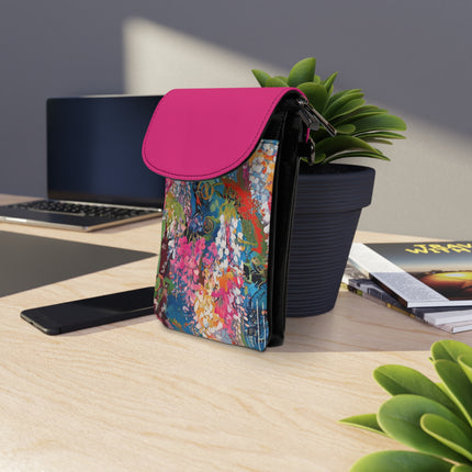 Golden Wisteria Elegance Small Cell Phone Wallet