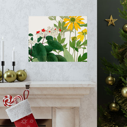 Clerodendrum & Rudbeckia by Tanigami Kônan Premium Matte Horizontal Posters