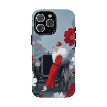 🚗🌺 The Lady Of The Grand Touring Car Phone Case – Art Deco Motoring Elegance