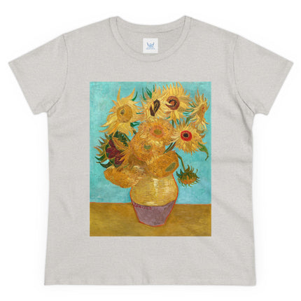Vase with Twelve Sunflowers by Vincent van Gogh Women's Midweight Cotton Tee