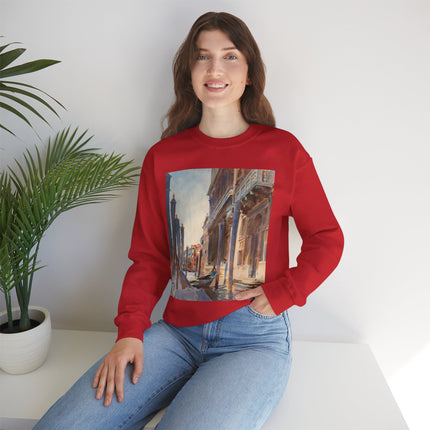 Gondola Moorings on the Grand Canal by John Singer Sargent Heavy Blend™ Crewneck Sweatshirt