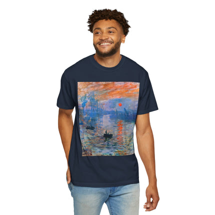 Sunrise by Claude Monet Unisex Garment-Dyed T-shirt
