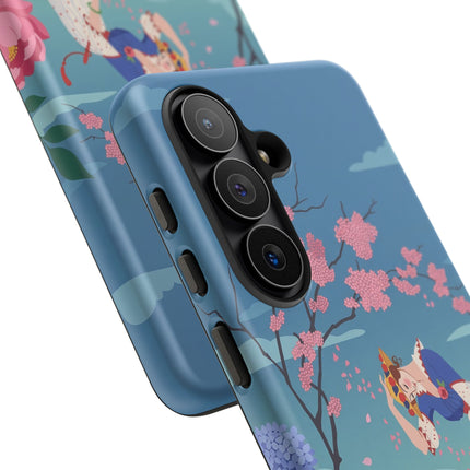 🌸☂️ The Lady Of The Falling Blossoms Phone Case – Art Deco Garden Whimsy