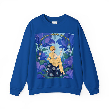 🪞🌺 The Enchanted Garden Mirror Crewneck Sweatshirt – Art Deco Fashion Whimsy