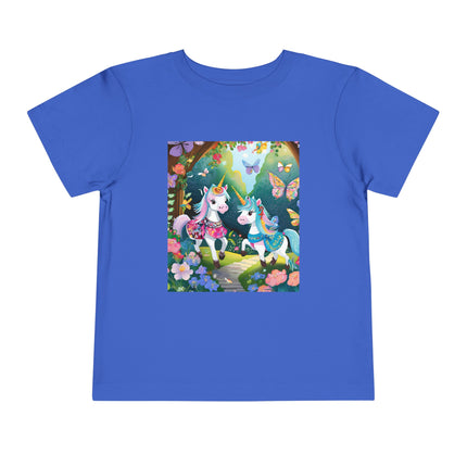 Baby Unicorns and Fluttering Butterflies Toddler Short Sleeve Tee