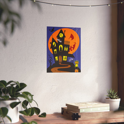 Halloween Night at the Haunted House Fine Art Posters
