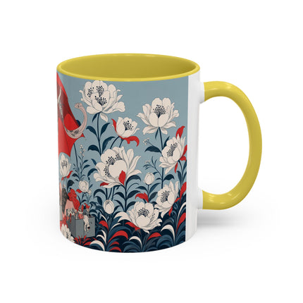 ❤️🌺 The Scarlet Parasol Spectacle Colorful Mug – Art Deco Fashion Elegance
