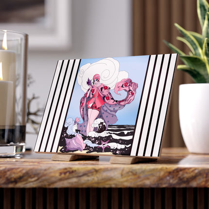 Goddess of the Swirling Sea Ceramic Tile