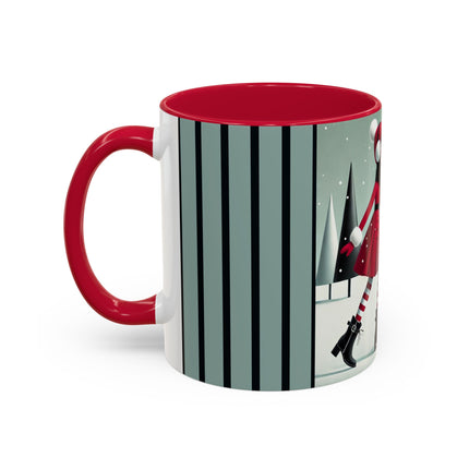 Red Sled & Curious Cats Colorful Mugs (11oz, 15oz)