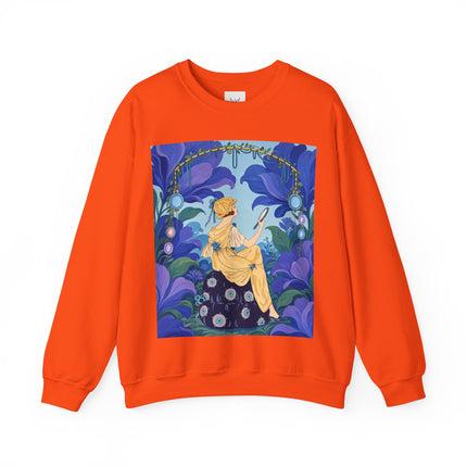 🪞🌺 The Enchanted Garden Mirror Crewneck Sweatshirt – Art Deco Fashion Whimsy