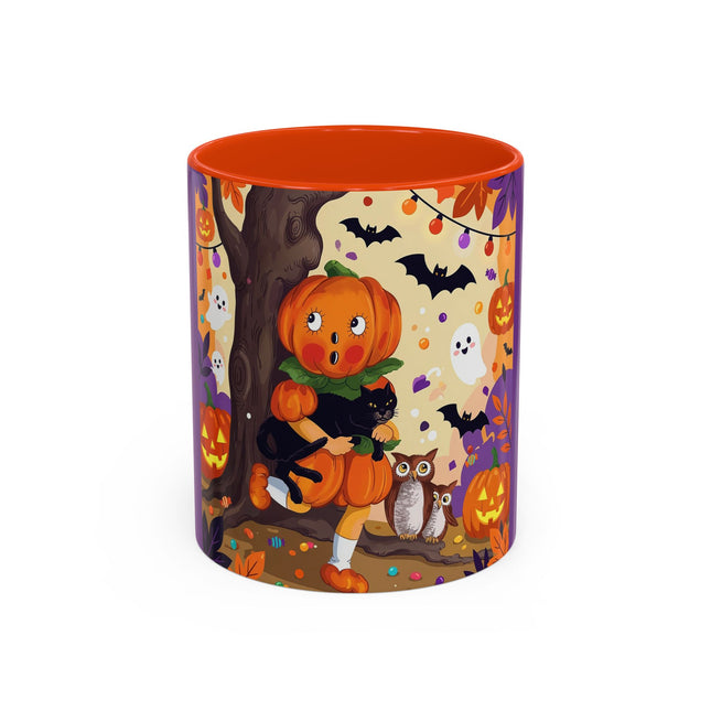 🎃🐈‍⬛ The Pumpkin Child’s Halloween Parade Colorful Mug – Whimsical Storybook Charm
