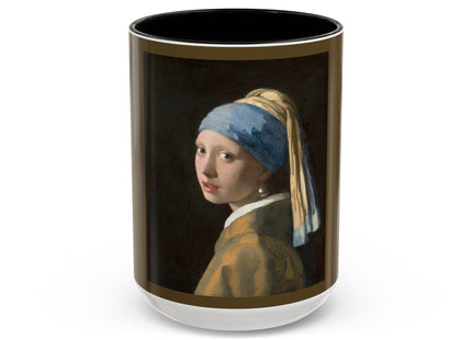 Girl with a Pearl Earring by Johannes Vermeer Colorful Mugs (11oz, 15oz)