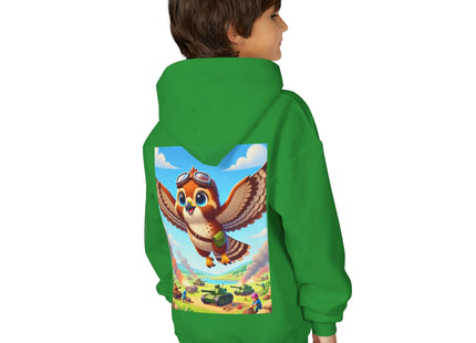 Red-Tailed Hawk in Battle Youth Heavy Blend Hooded Sweatshirt