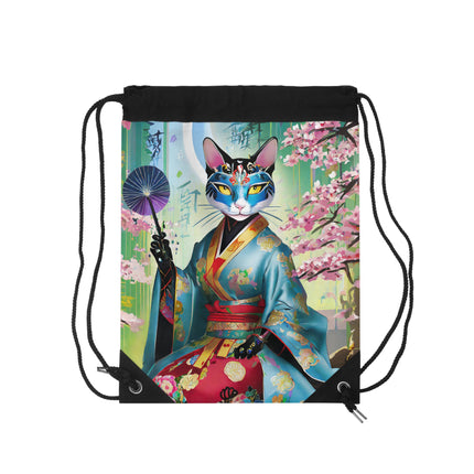 Cyberpunk Geisha Drawstring Bag